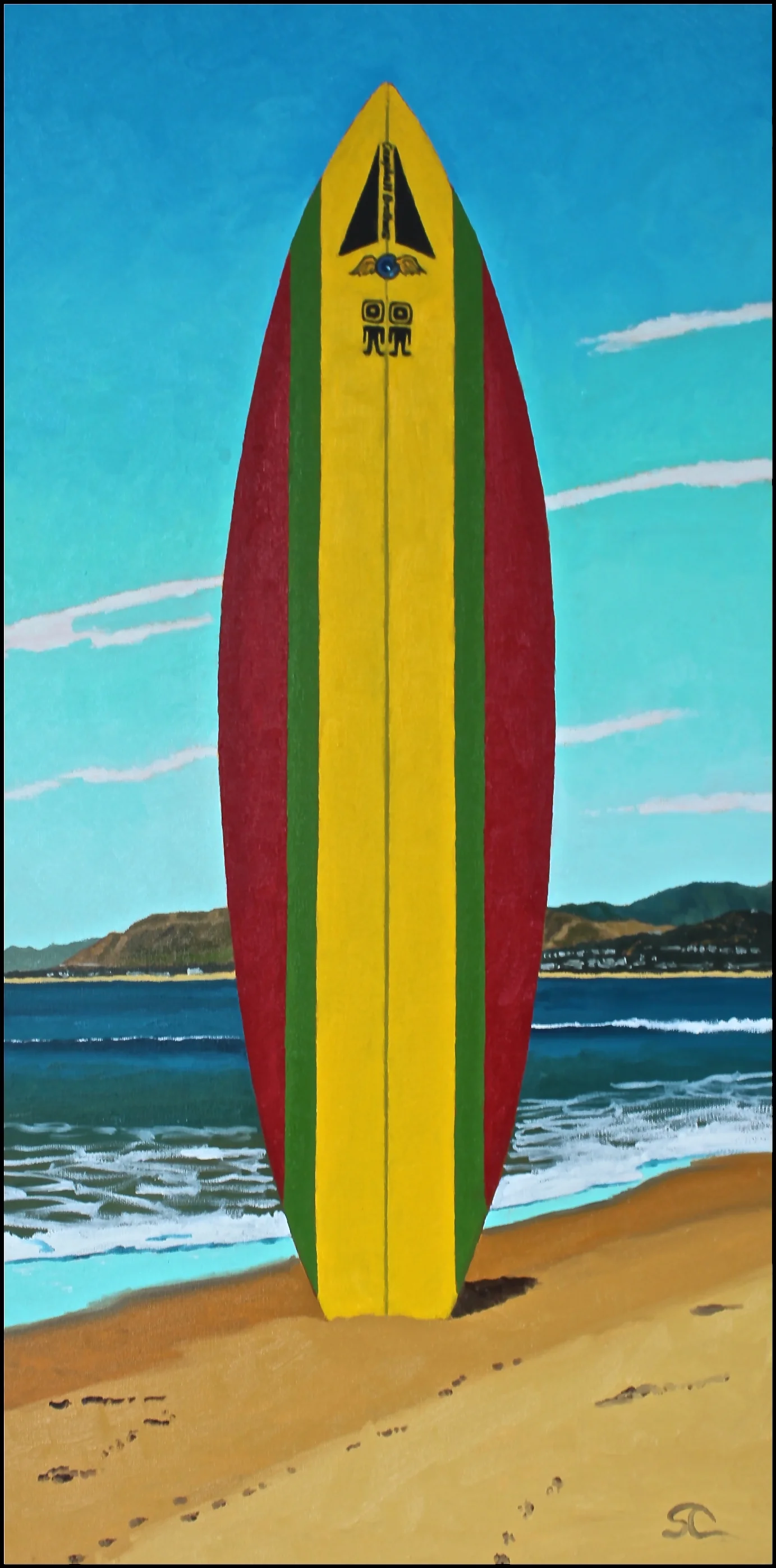 "Rasta Bonzer" oil on canvas 18 x 36