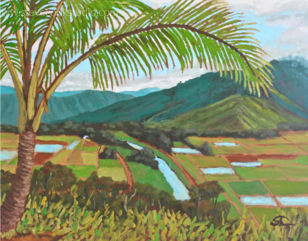 "Hanalei River Valley" oil on panel 16x20