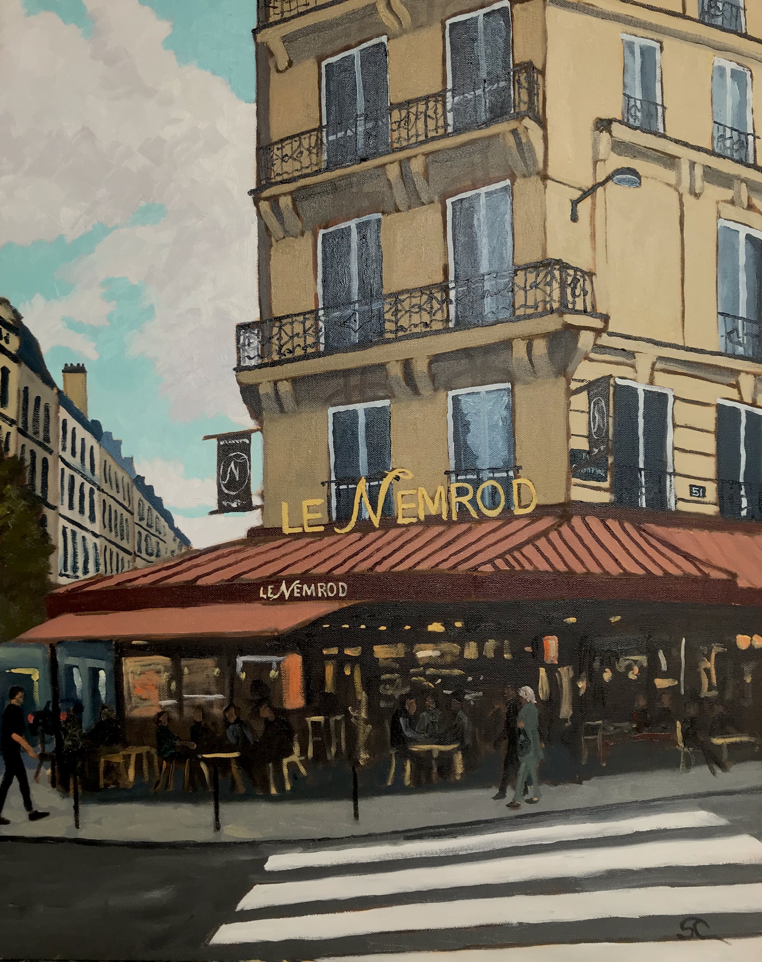 "Le Nemrod, Paris" oil on canvas 24x30