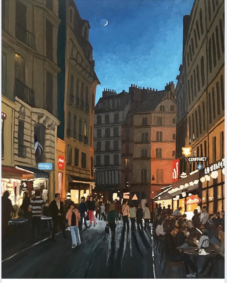 "Rue de Buci, Paris" oil on canvas 24x30