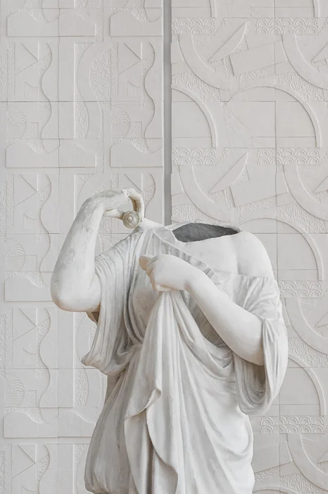 Installation view (detail), Ruby Sky Stiler, 2015. Photograph at the Aldrich Museum via http://rubyskystiler.com/projects/ghost-versions-the-aldrich-museum-ct-2015