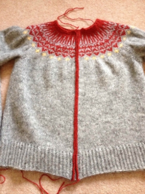 The crochet edge in place