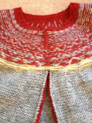 coming up to the yoke