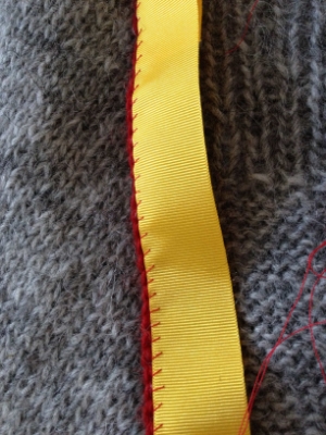 sewing the tape