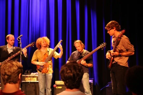 On Stage at Berklee College of Music with Steve Bailey, Grant Stinnett, and Mike Dyer