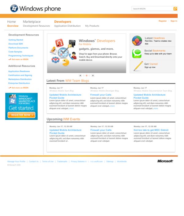 Dev portal matches consumer site in most areas.