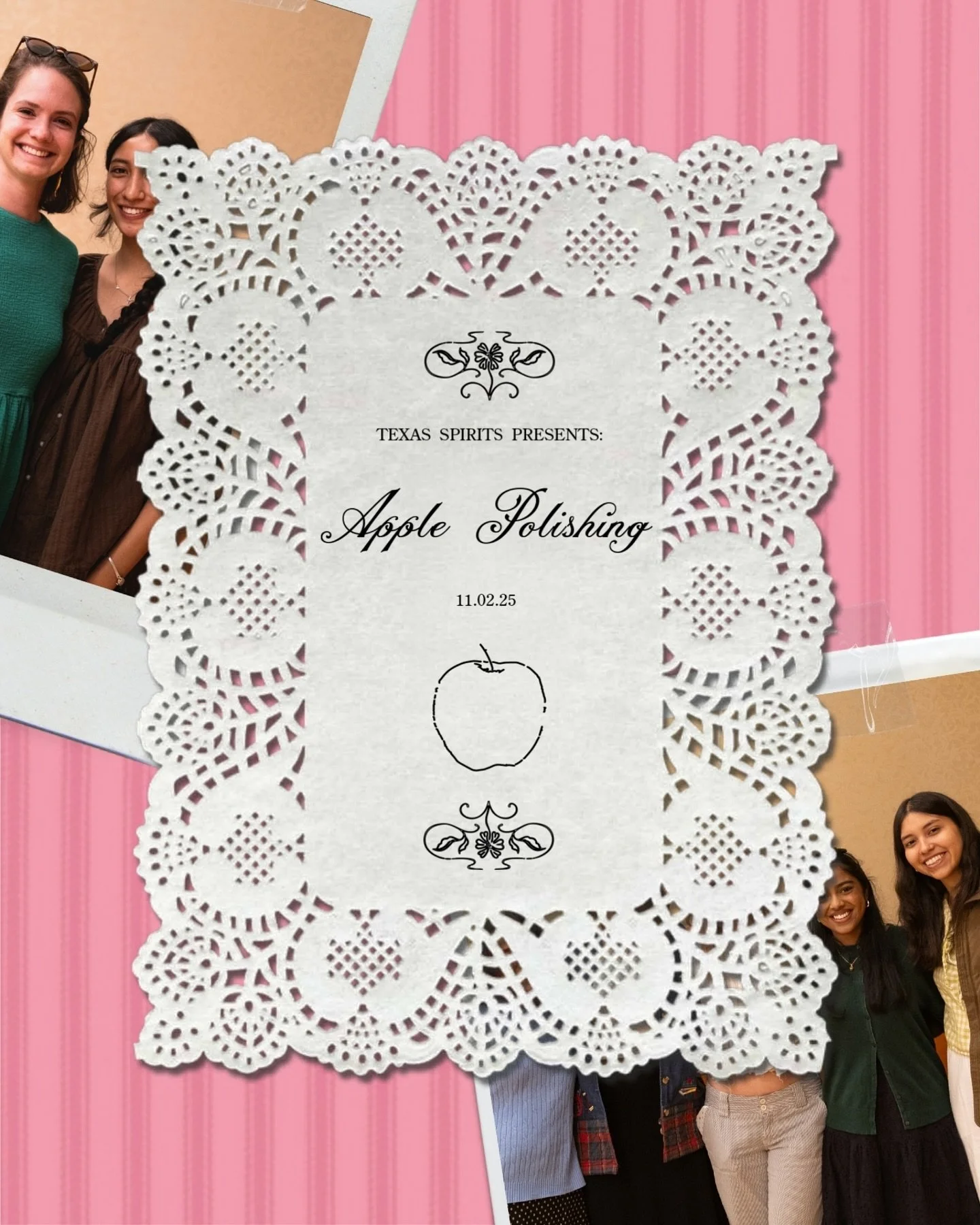 Texas Spirits loves Apple Polishing! 🍎

Apple Polishing is a tradition where active members invite faculty to share a meal and build closer professional relationships. It&rsquo;s a chance to connect outside the classroom and foster mentorship in a r