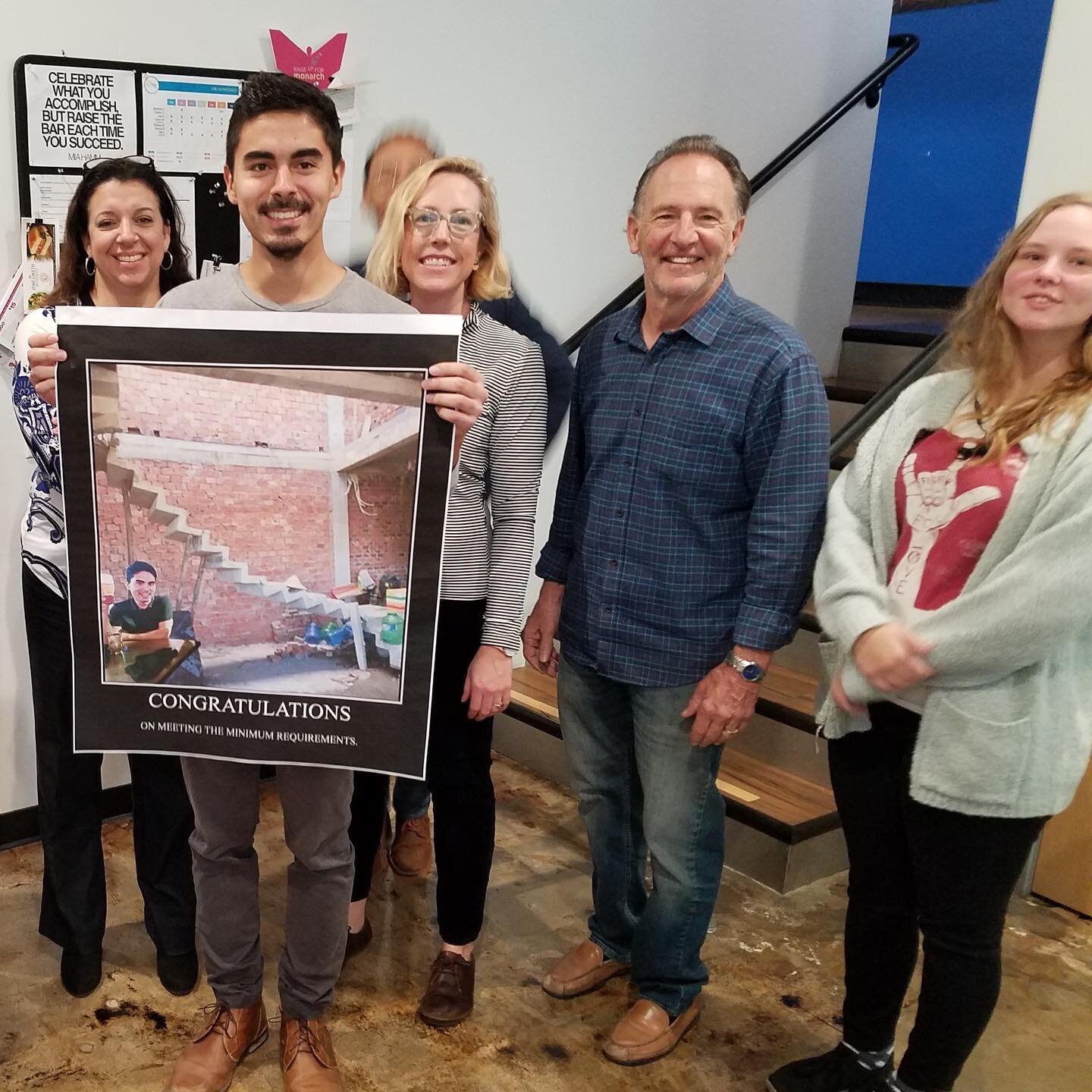 Congratulations to our newest ARCHITECT, Joel Lazaro! All of #teamdavy is so proud of you and all your hard work! 
For those of you who want to know what the poster says, it reads &ldquo;congratulations on meeting the minimum requirements.&rdquo; 😂 
