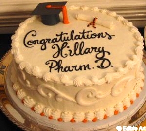 Hand-made edible grad cap and diploma