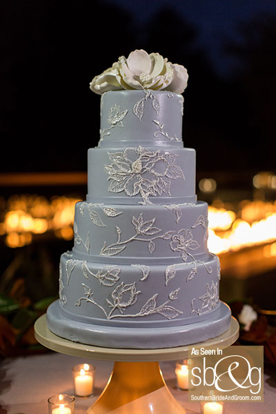 Wedgewood Blue Wedding Cake | Edible Art Bakery of Raleigh