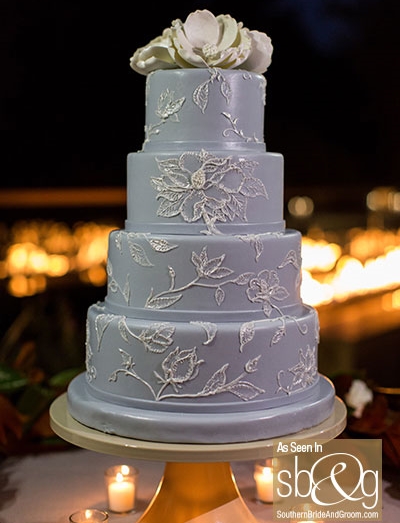 Edible Art Wedgewood Blue Wedding Cake