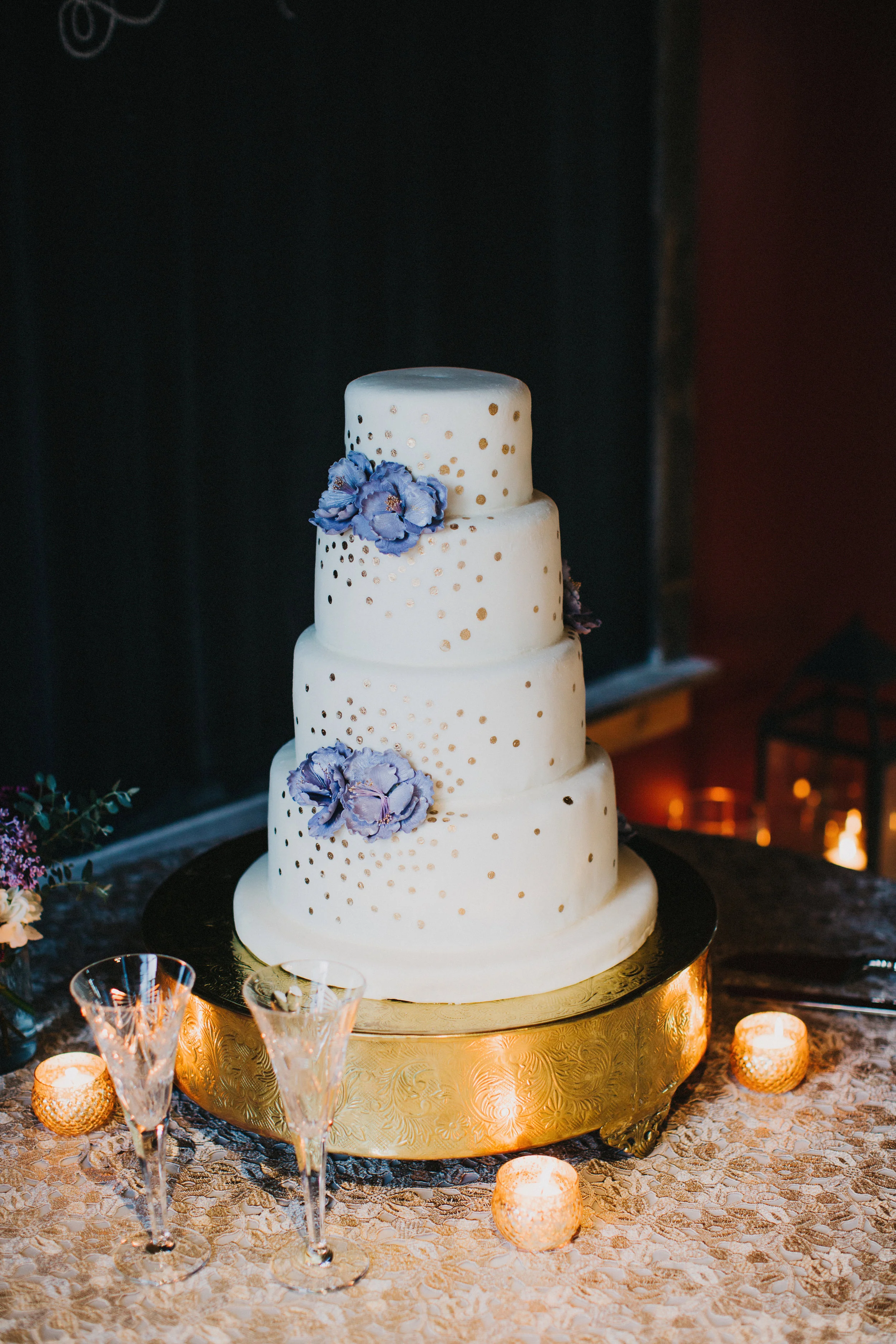Wedding cake - white and blue | Edible Art Bakery of Raleigh