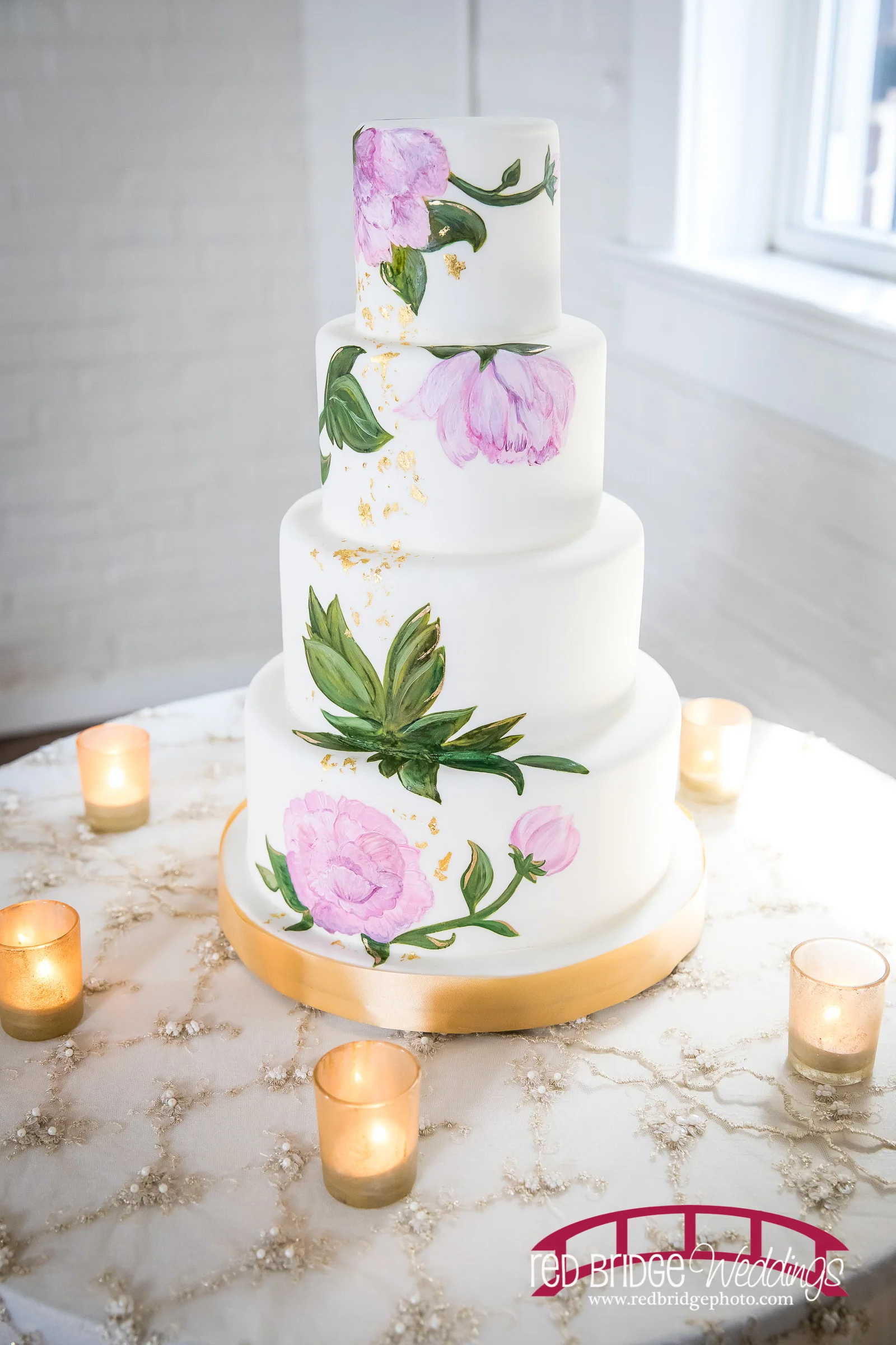 Painted wedding cake | Edible Art Bakery of Raleigh