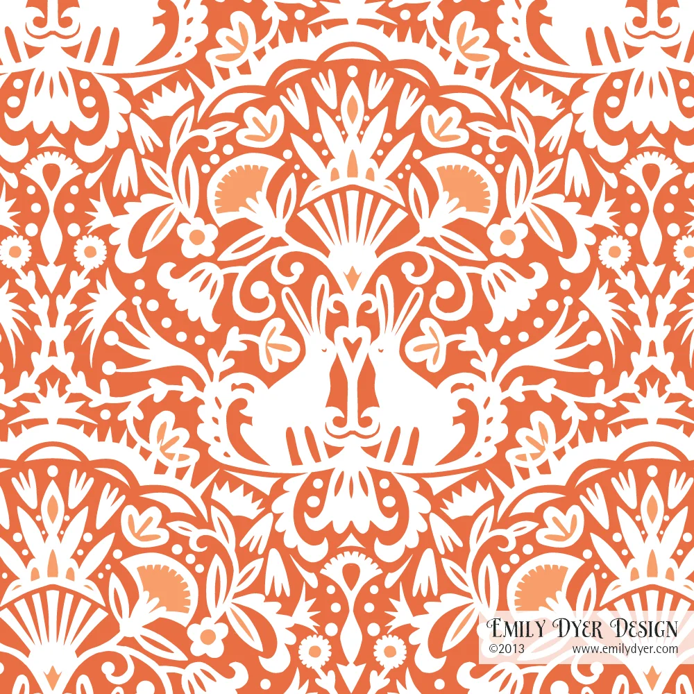 Bunny Love. Cut paper and digital. ©2014 Emily Dyer.