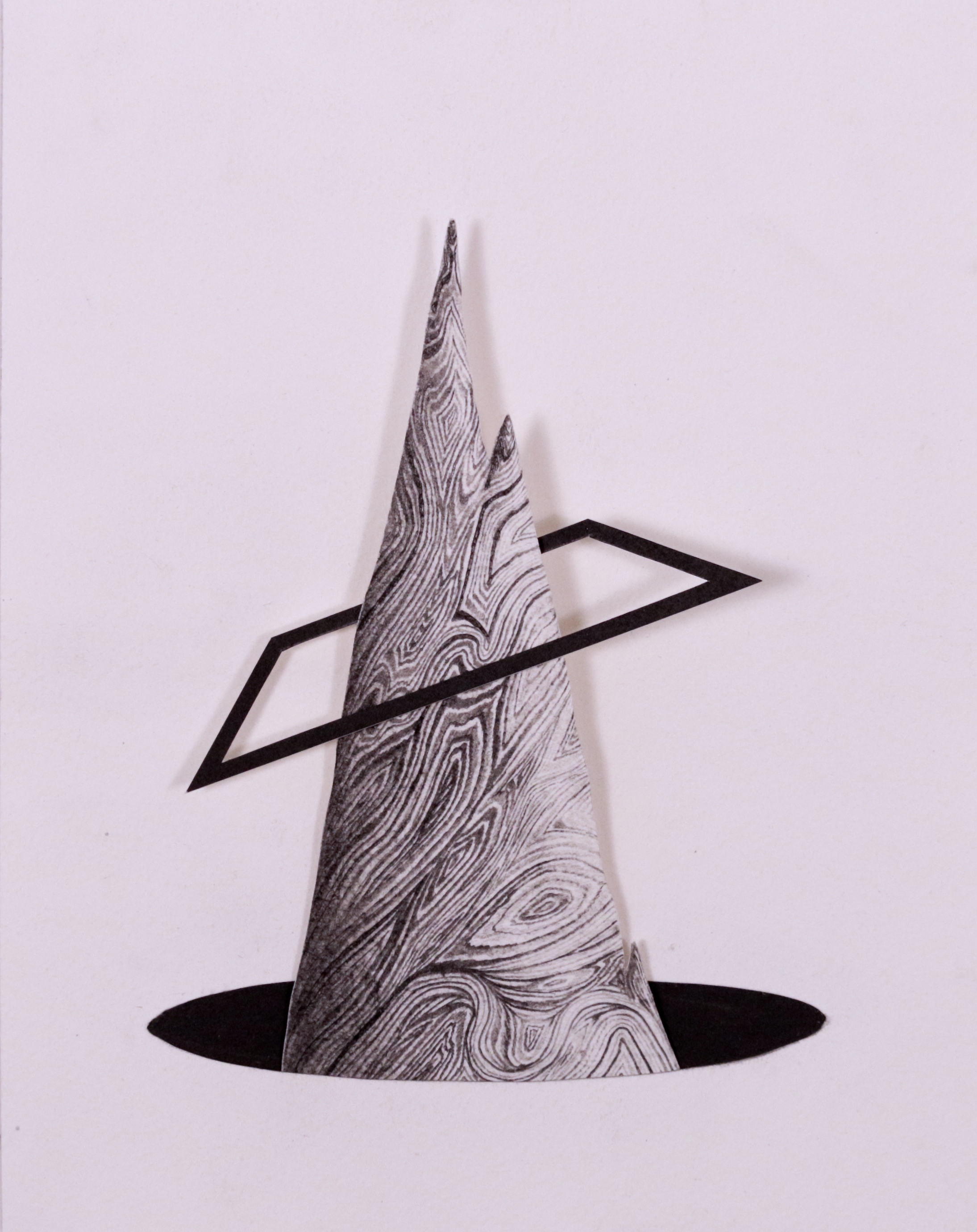Untitled, 8''x11'', Graphite and Cut Paper Collage, 2014