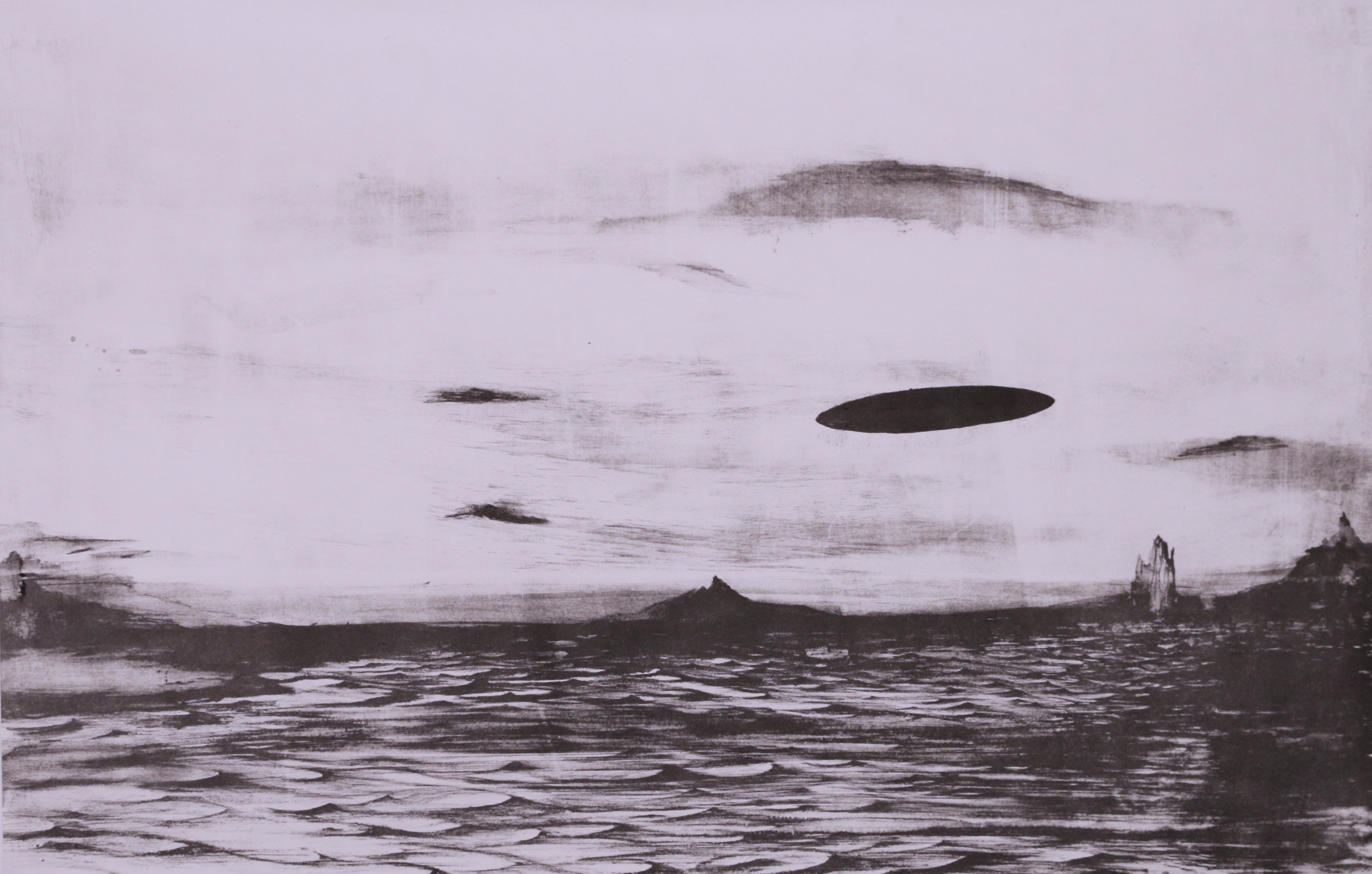 Untitled (Sky Portal), 36''x28'', Lithograph on Paper, 2014