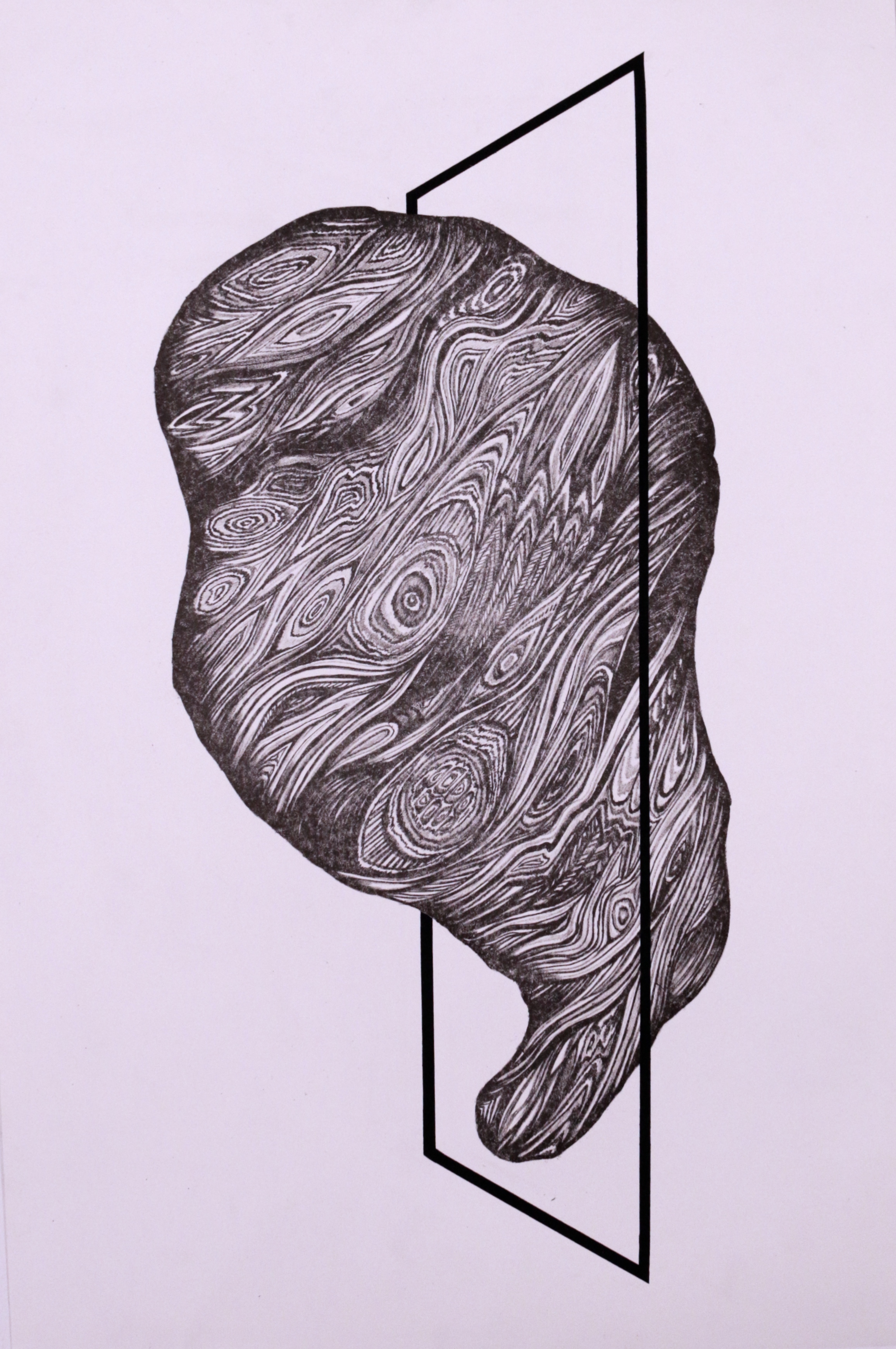 Untitled, 16''x22'', Lithograph and Gouache on Paper, 2014