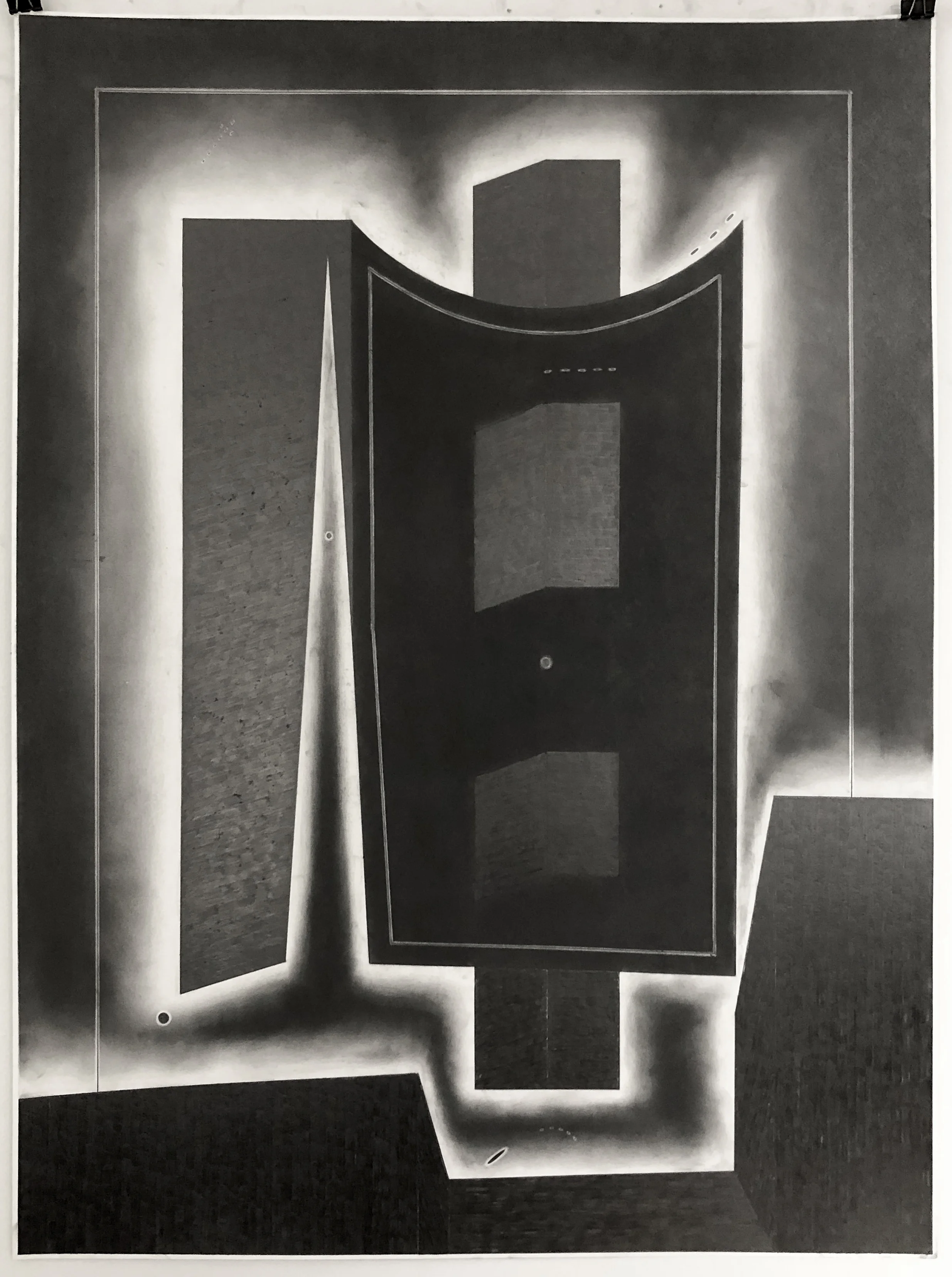 Monolith no.3 (float lock) 22 x 30 inches graphite on paper 2019