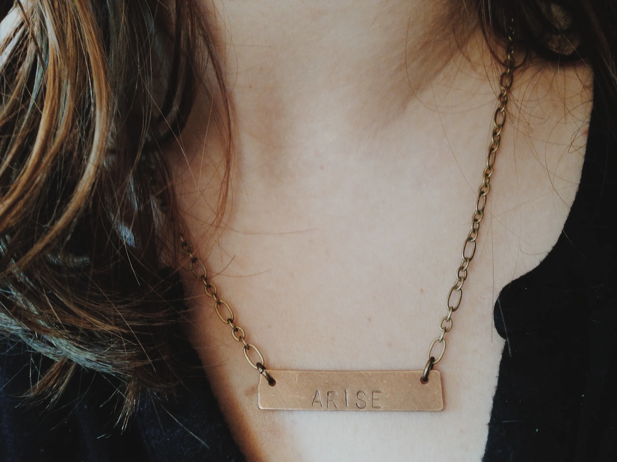 This necklace was a thoughtful gift from my friend Gracie after I recently sat in her living room and shared my word for 2014. You can snag your own hand-stamped beauty from her beautiful and empowering jewelry line here.