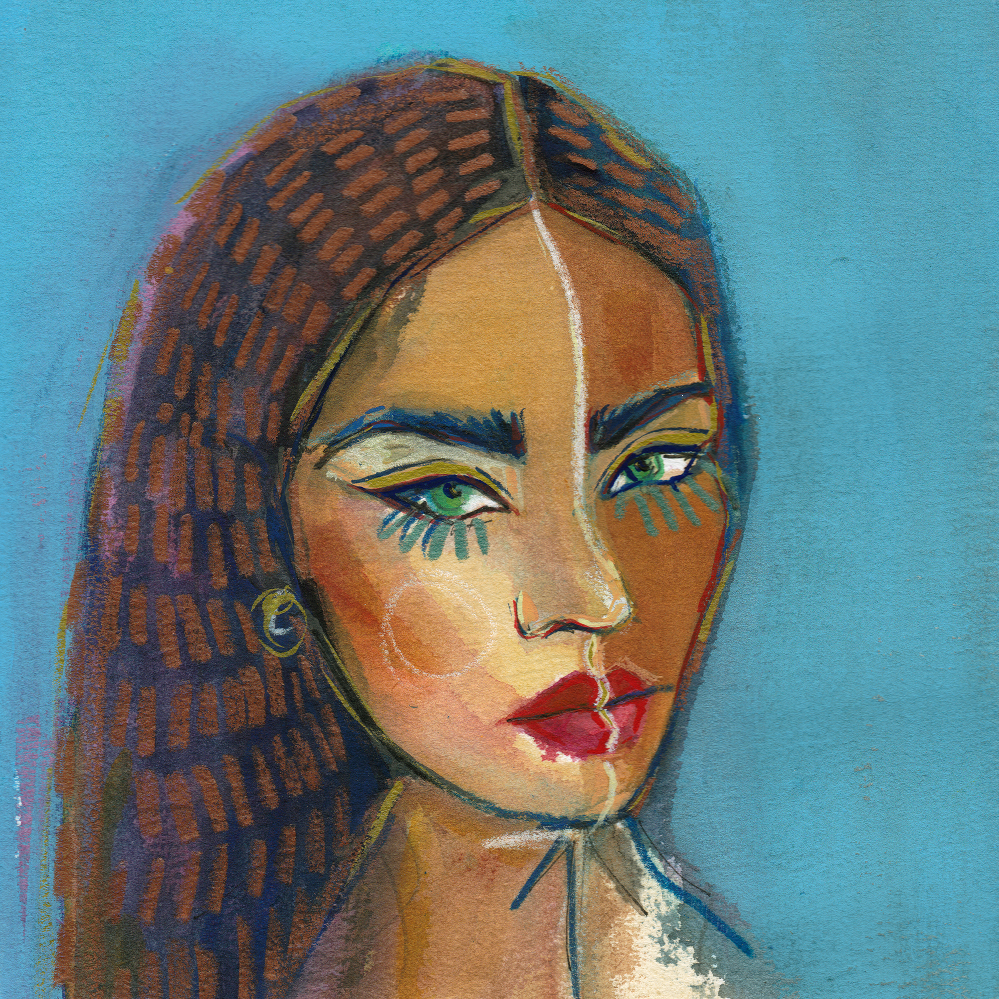Maryam Gaber-Portrait-Watercolor-Queen3-2016 squarecrop.jpg