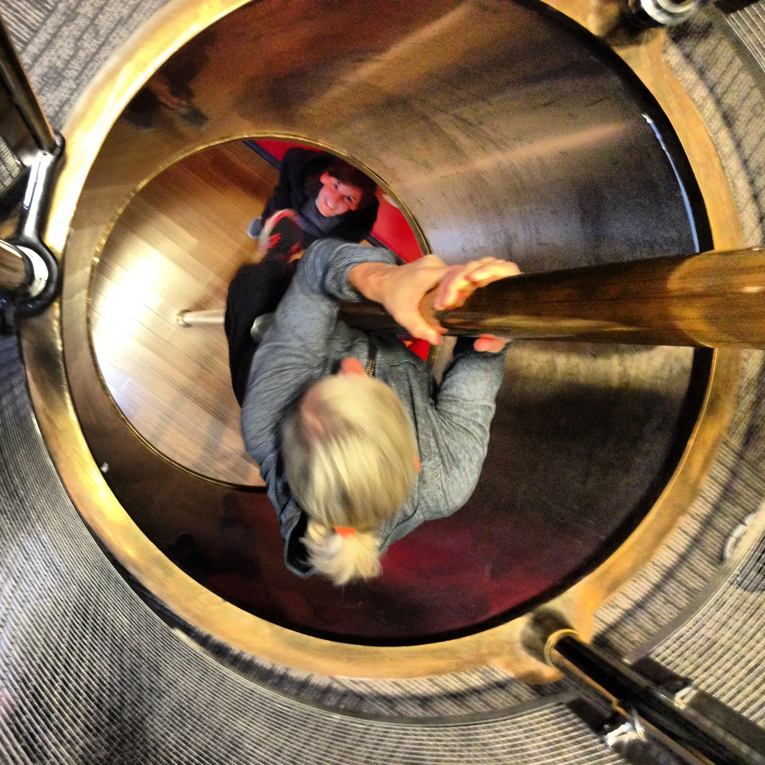 Then Trixi did what Trixi does best...she climbed UP the fire pole! No one rocks the term "badass' quite like Trixi!