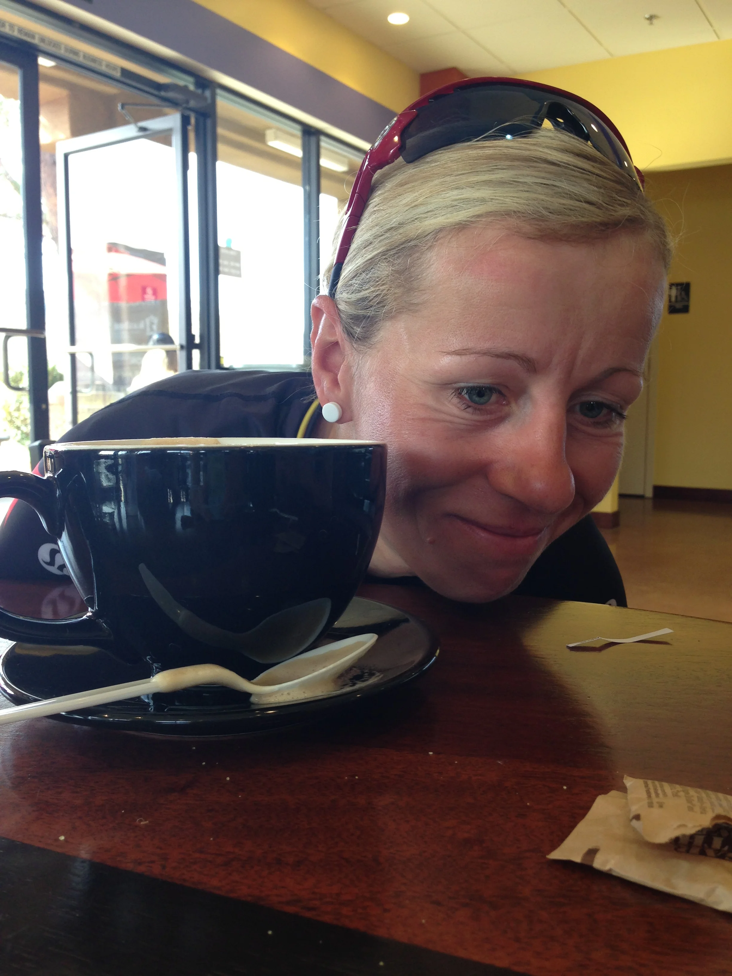 Trixi's cappuccino was literally as big as her face!