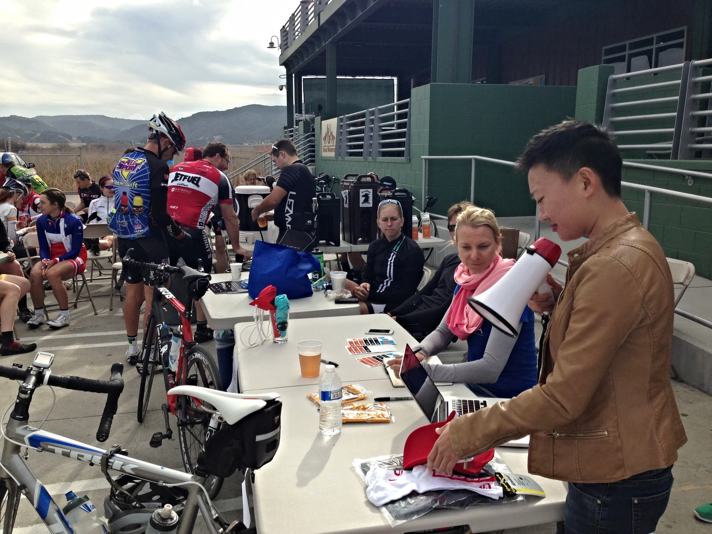 Super hero, and WCA board member Sophy Lee announcing the raffle.
