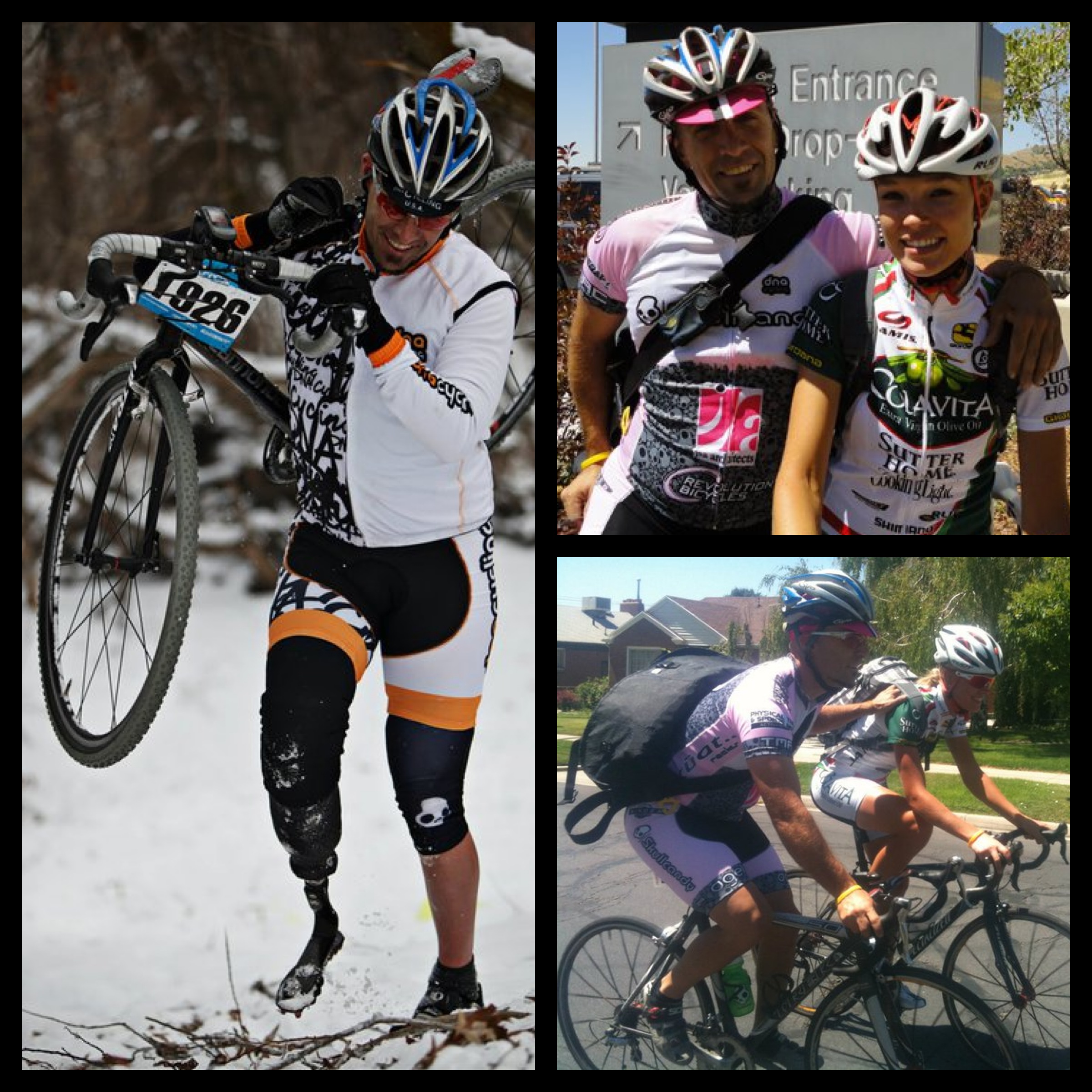 We rode with Matt's brothers to the hospital the day he had his leg amputated. He never once stopped smiling, showed any fear, or had a single complaint. He was back on his bike the day after he got out of the hospital (he rigged up his trainer with a sling to hold his right leg) If that isn't strength and determination then I don't know what is. Matt always looked forward, never back and never down. Matt taught me to celebrate every single day of my life, to smile up at the sky and be grateful.