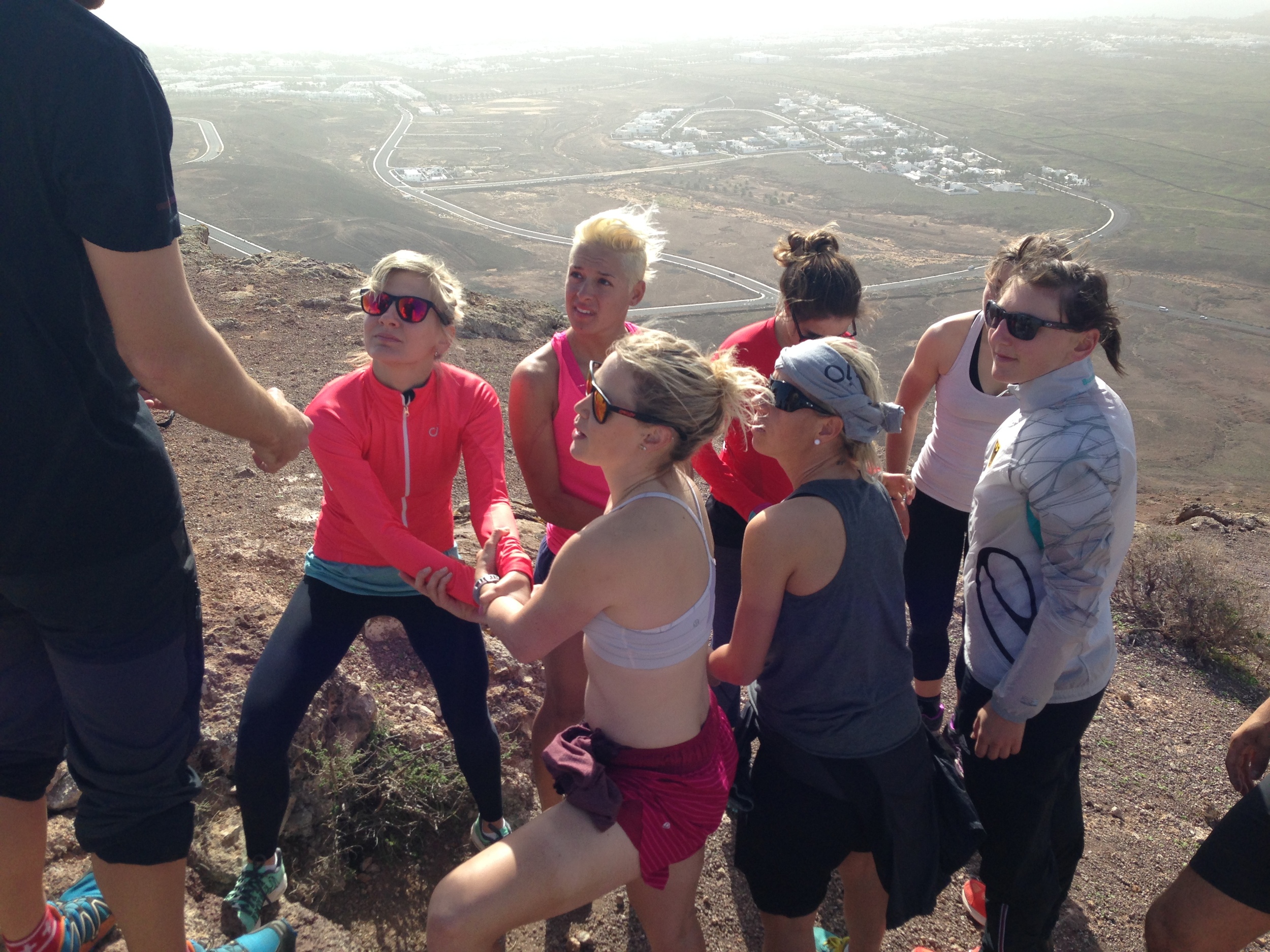 Our next team building activity at the top of the volcano, the "trust" fall! ;)