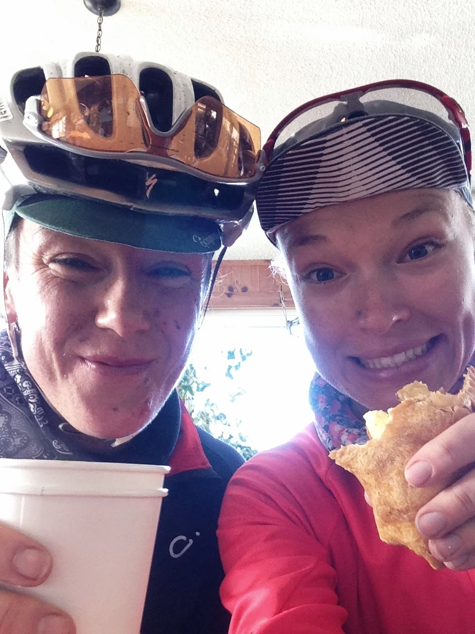Dirty faces and the best breakfast burrito ever at the Green Salmon Cafe in Yachats!