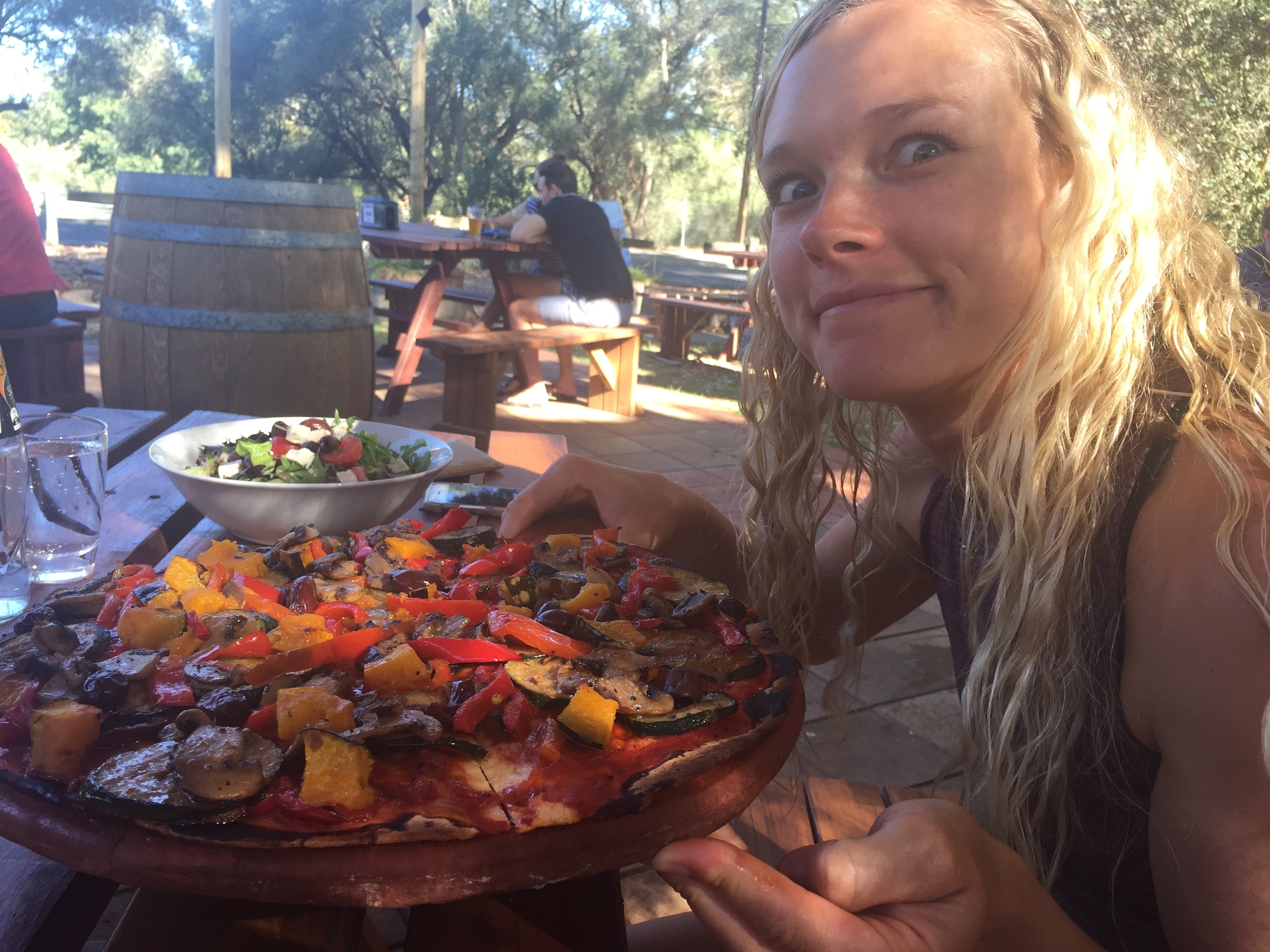 Crazy eyes for that delicious vegan pizza!