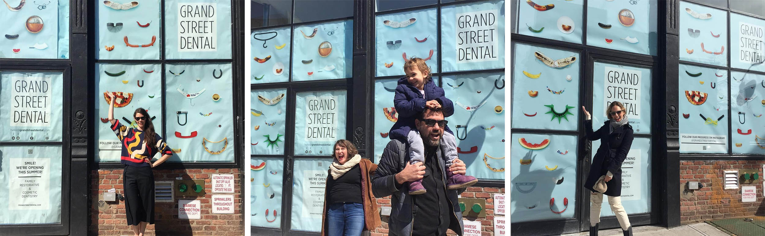 To announce the office was coming, large prints were made to fill the windows during the 6 months of construction. They signaled to the neighborhood that a new kind of dental office was opening soon.