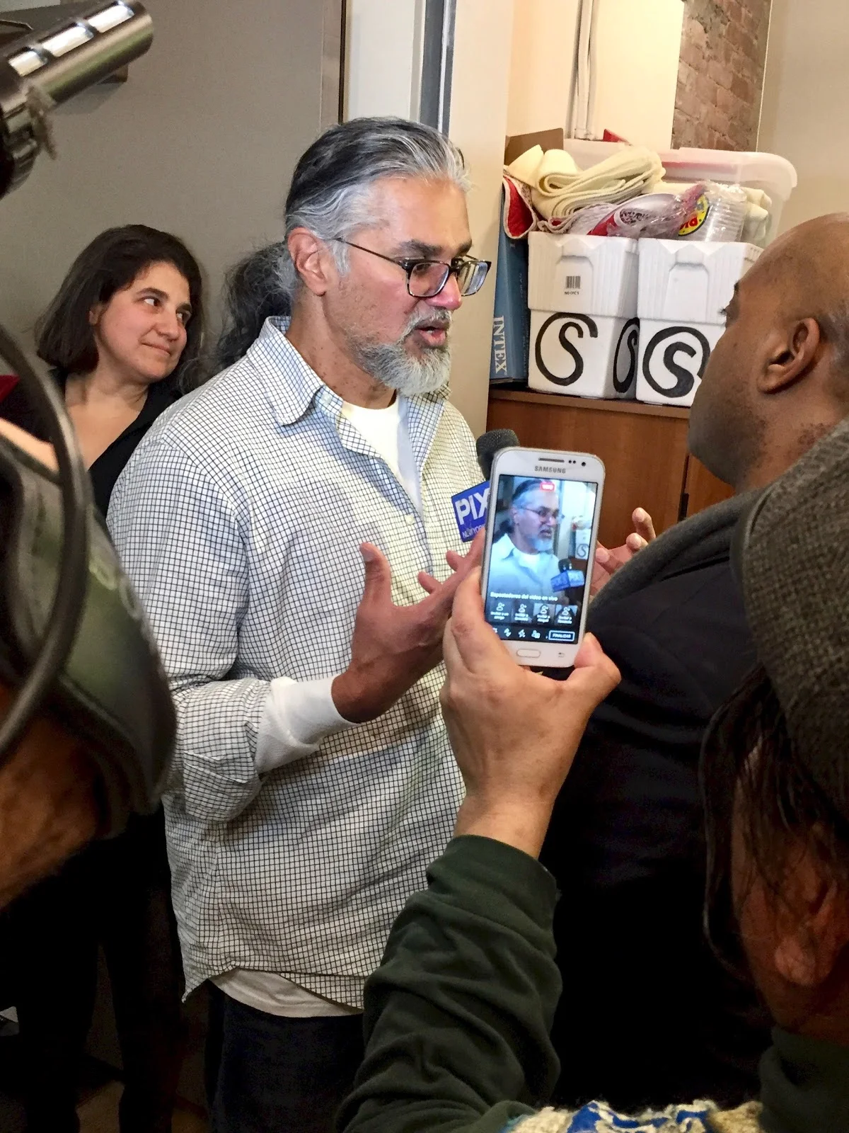 New Sanctuary Coalition Executive Director Ravi Ragbir shortly after his release from ICE.