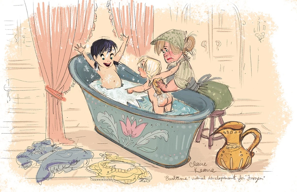 TODDLER ELSA BATHTIME ANTICS // VISUAL DEVELOPMENT FOR FROZEN