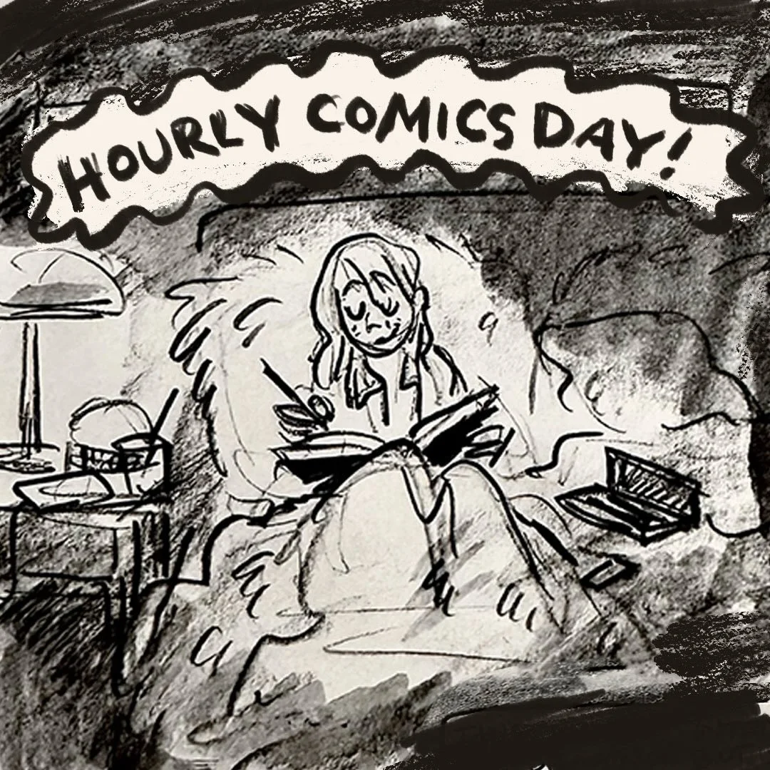 Happy Hourly Comics Day! The day of the year when artists dedicate a full day to sketching out the little moments of their life in one day. A big shout out to Matisse, Roman, Stanley, David Sedaris and Chloe Zhao for providing me with lots of inspira