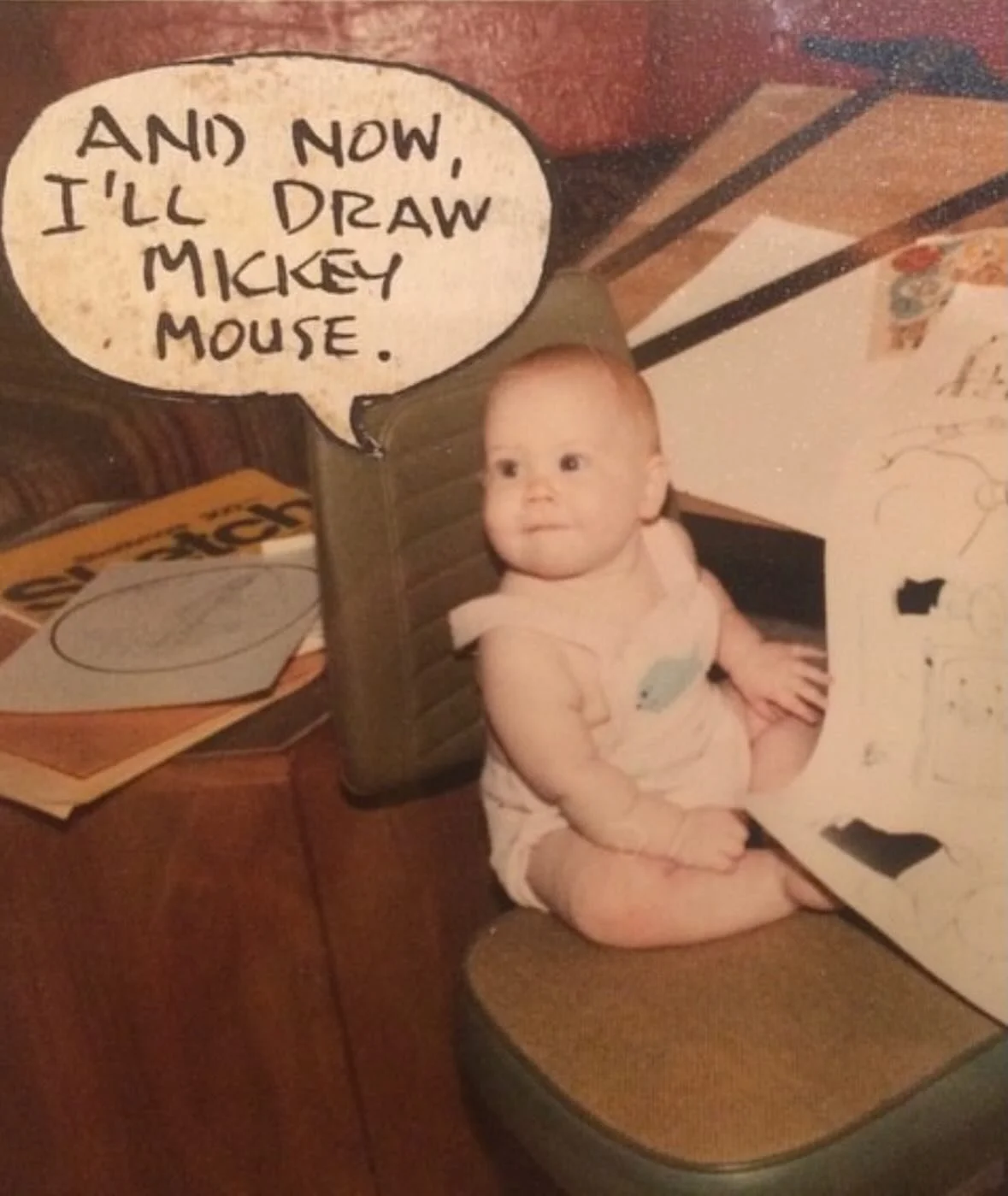 First image is my grandad&rsquo;s prophetic joke in his unmistakable handwriting with me at his desk 😍 

Join me Friday at @weareplaygrounds in the Netherlands where I will be talking about my journey through understanding myself as an artist and sh