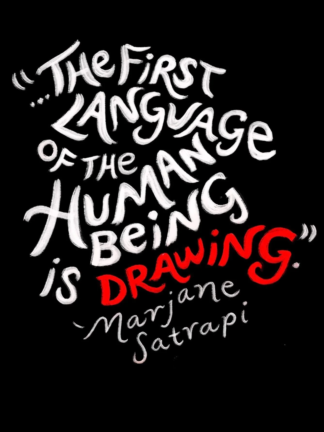 &ldquo;A comic has this advantage because the first language of the human being is drawing.&rdquo; -Marjane Satrapi 1969-2026

Marjane&rsquo;s graphic memoir Persepolis is a masterpiece that changed me forever. We are so lucky to have shared the eart