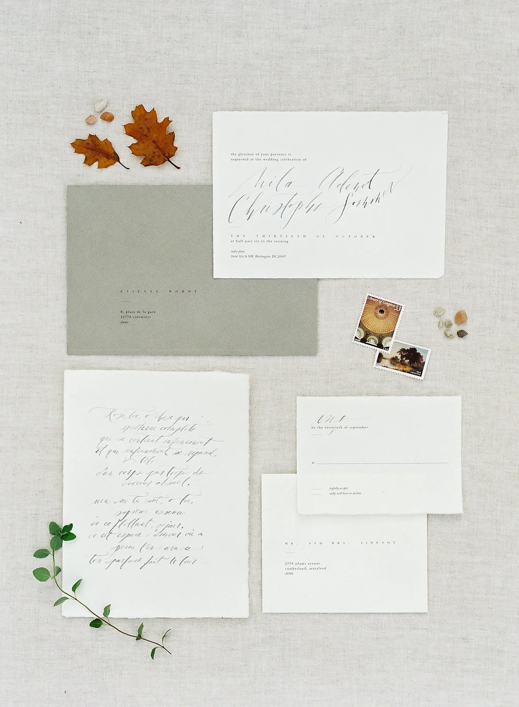 inspiration tuscan inspired minimal minimalist classic timeless chic groom elope invitation caligraphy stylist styling
