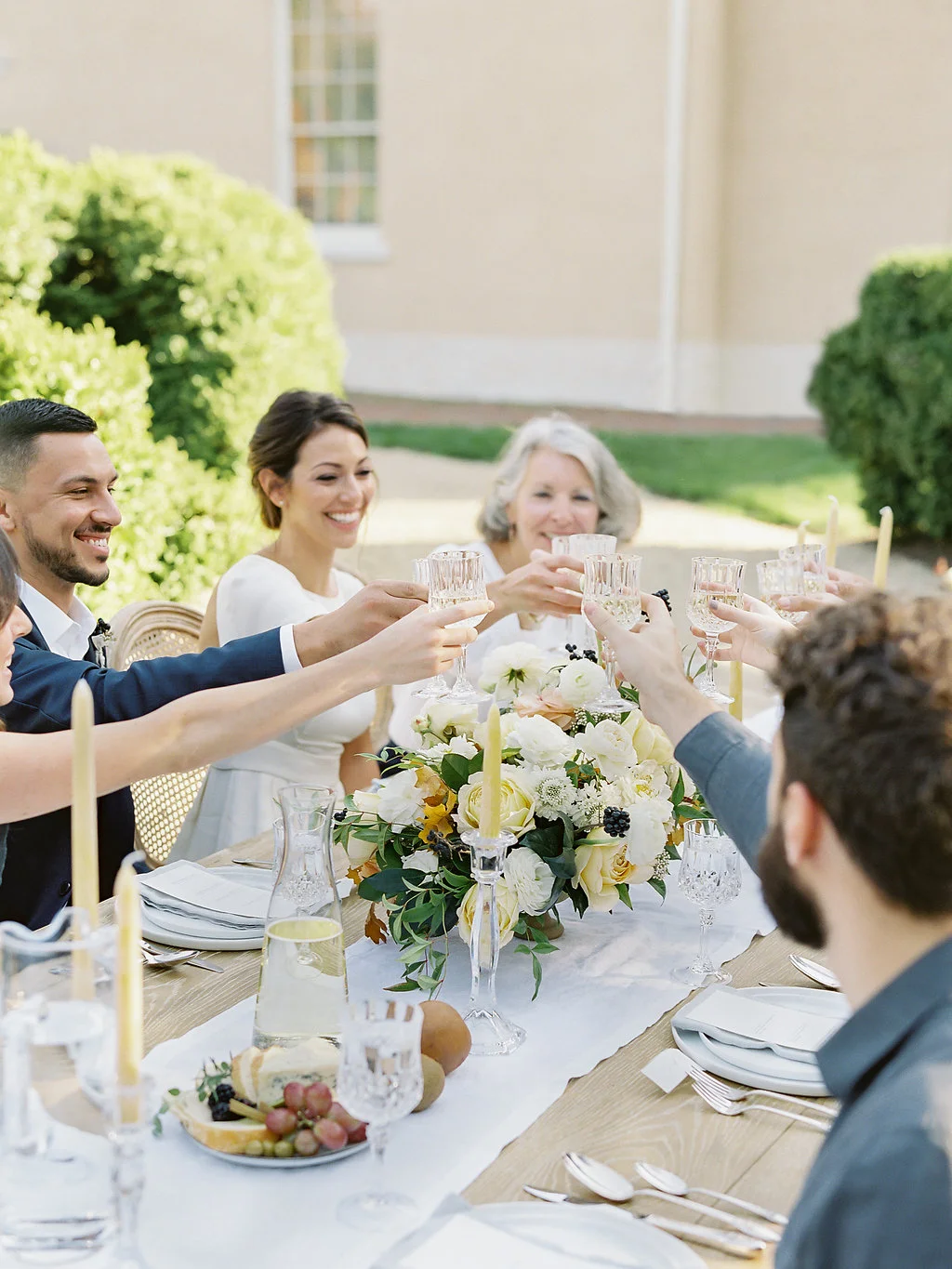 Fine art film photographer photography wedding engagement washington DC georgetown virginia modern bride destination inspiration tuscan inspired minimal classic timeless california ny dining table