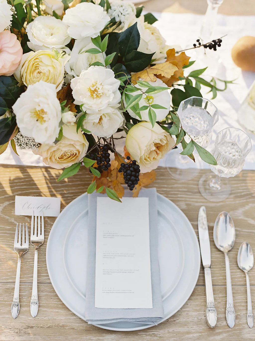 Fine art film photographer photography wedding engagement washington DC georgetown virginia modern bride destination inspiration tuscan inspired minimal classic timeless california ny dining table