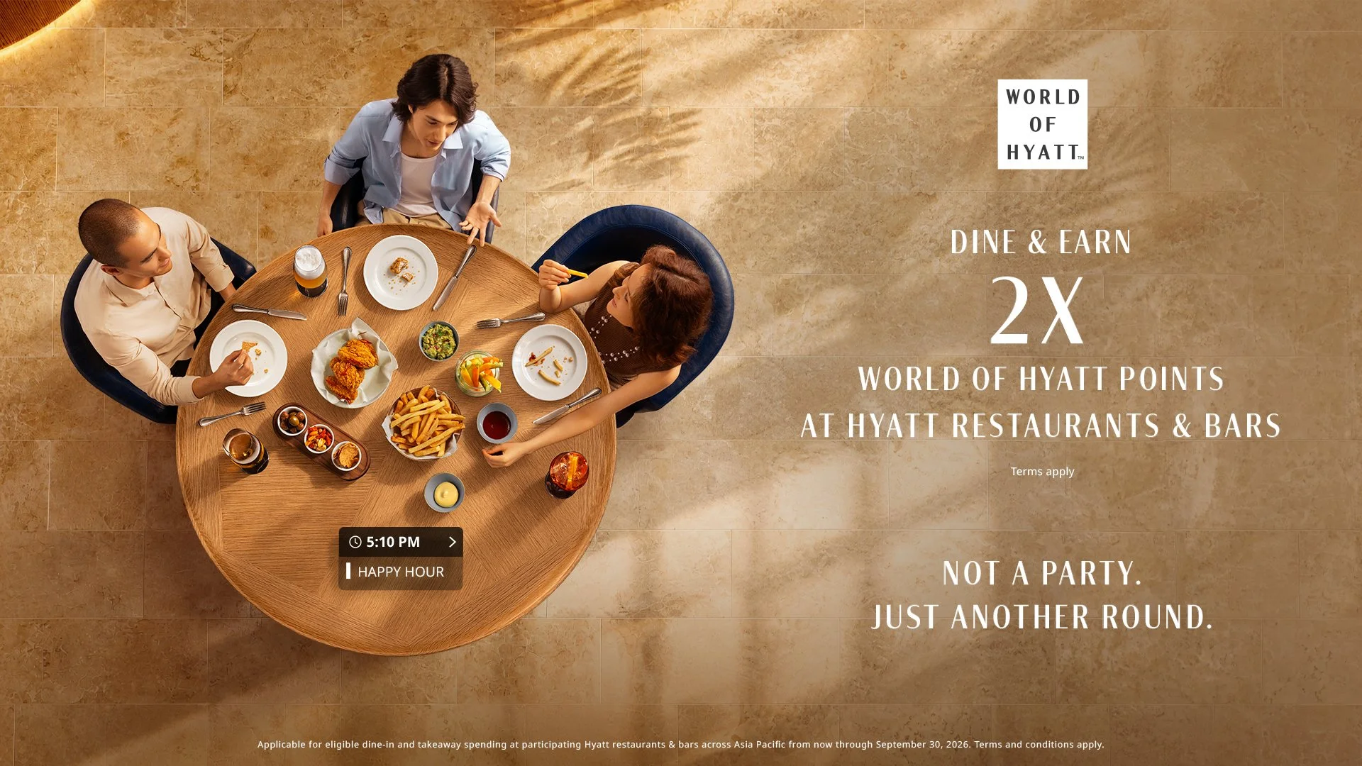 World of Hyatt: Earn 2X Points on Dining Across Asia Pacific (1 August to 30 September 2026)