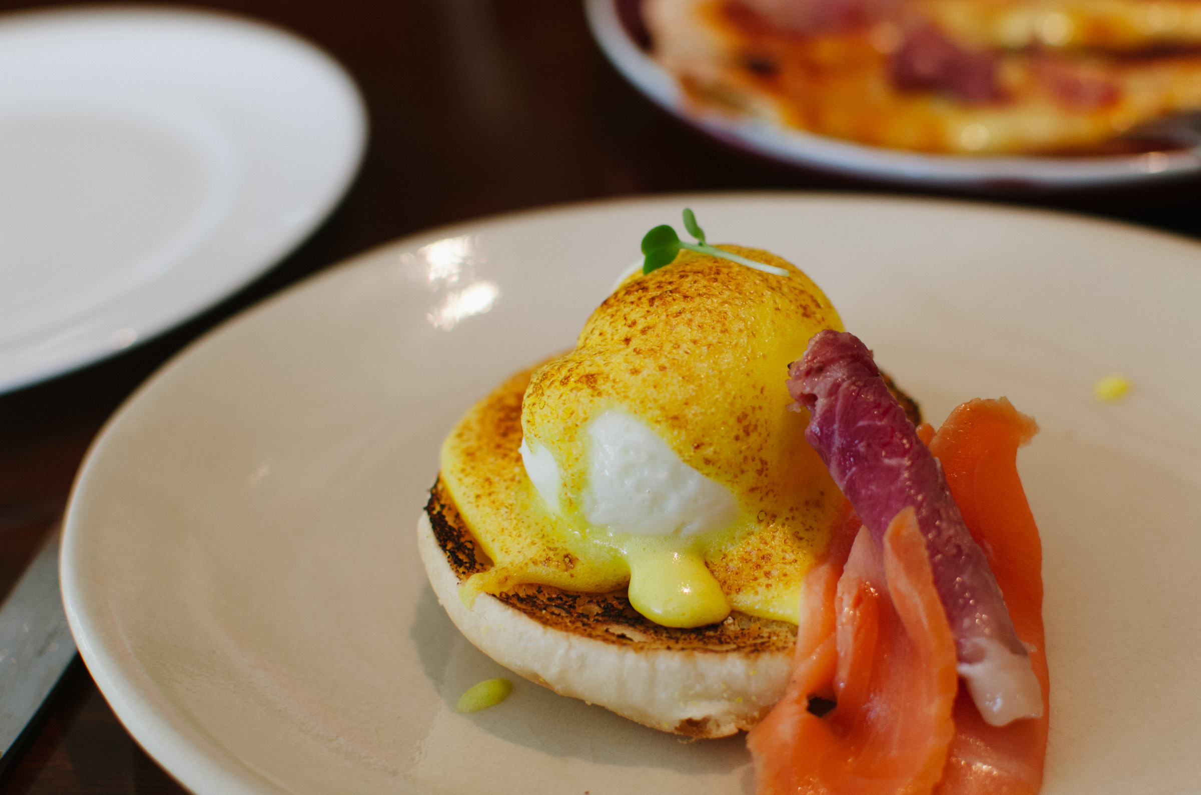Eggs Benedict, Champagne Ham, Smoked Salmon