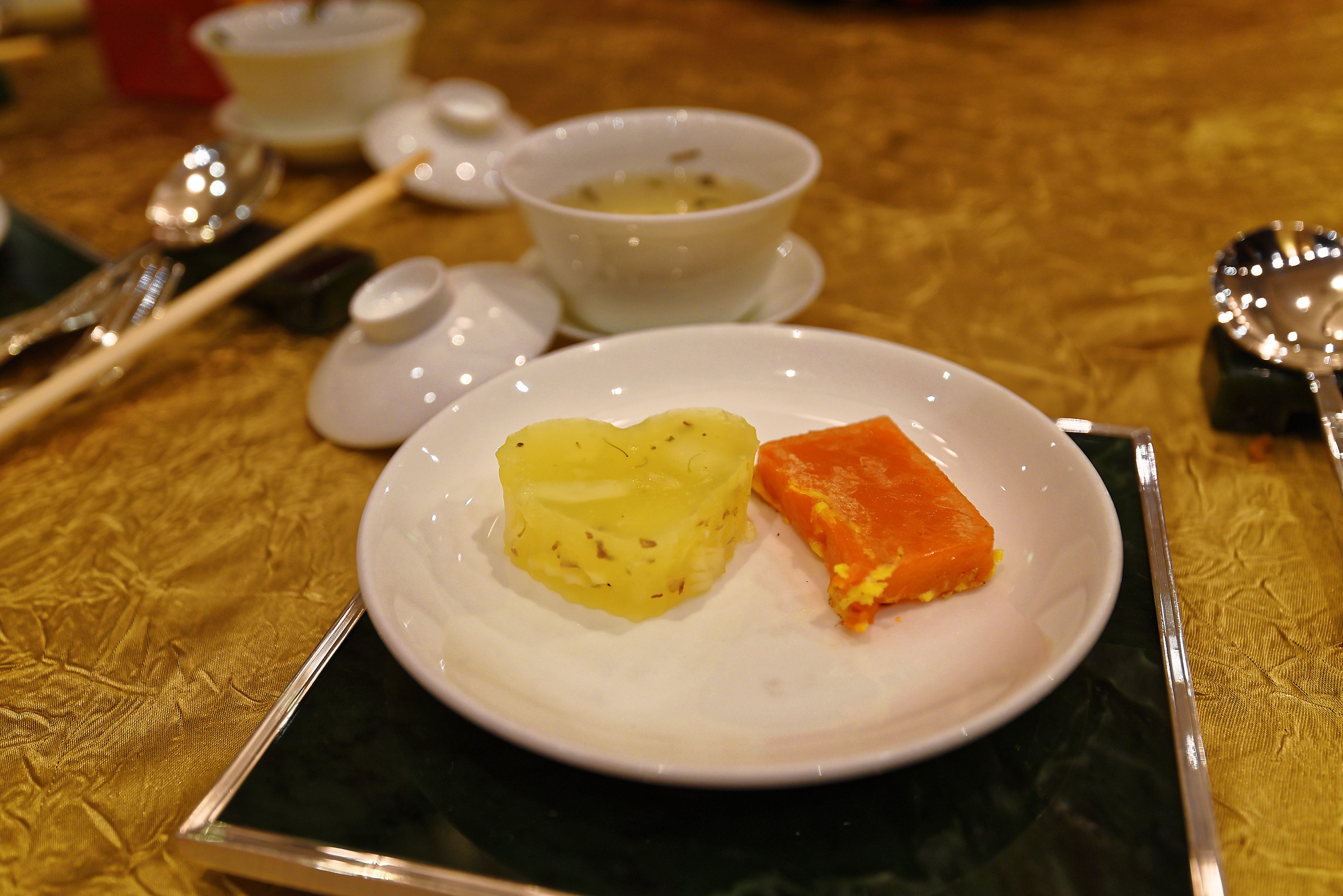 Water Chestnut Cake (on left) and "Nian Gao" (on right)