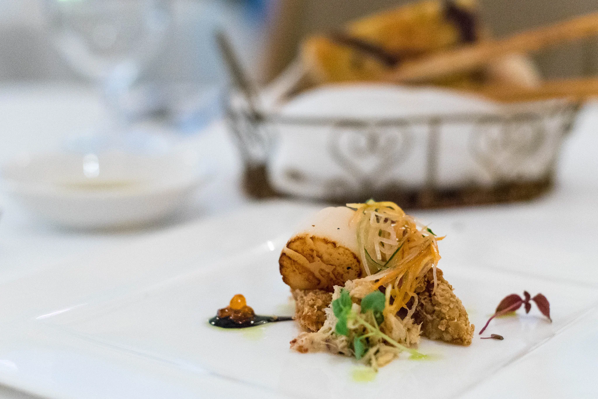 Cappesante Saltate e Granchio (S$32++) - photograph shows a tasting portion only.