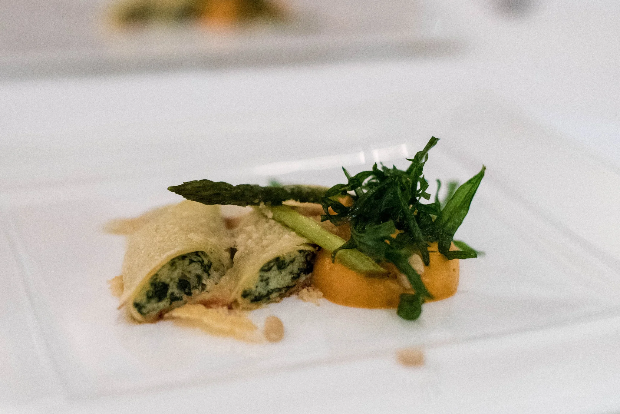 Cannelloni Ricotta and Spinach (S$36++)&nbsp;- photograph shows a tasting portion only.