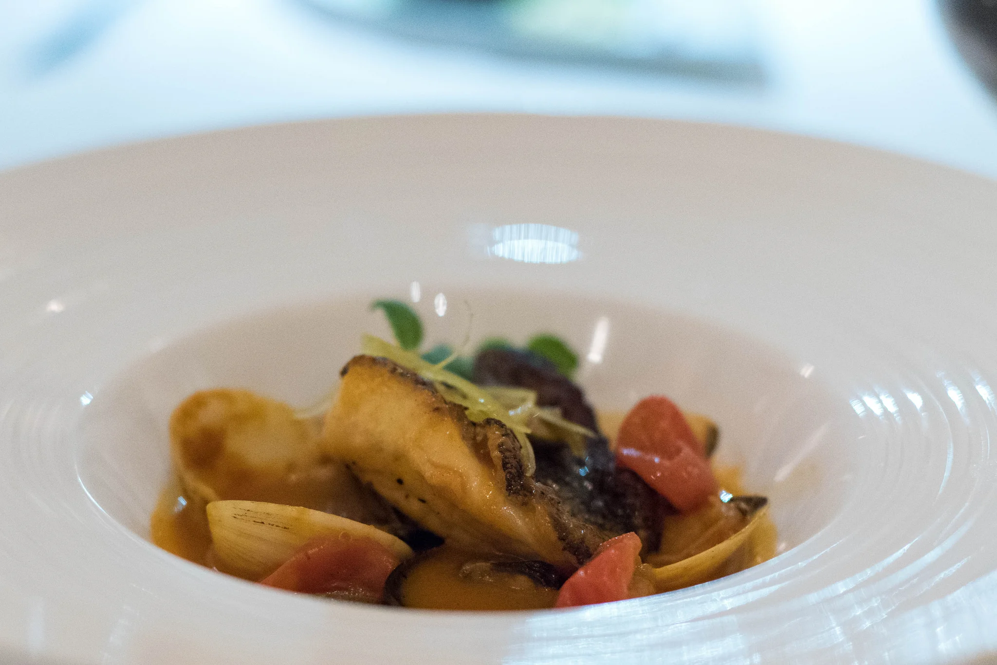 Cernia in Guazzetto (S$42++)&nbsp;- photograph shows a tasting portion only.