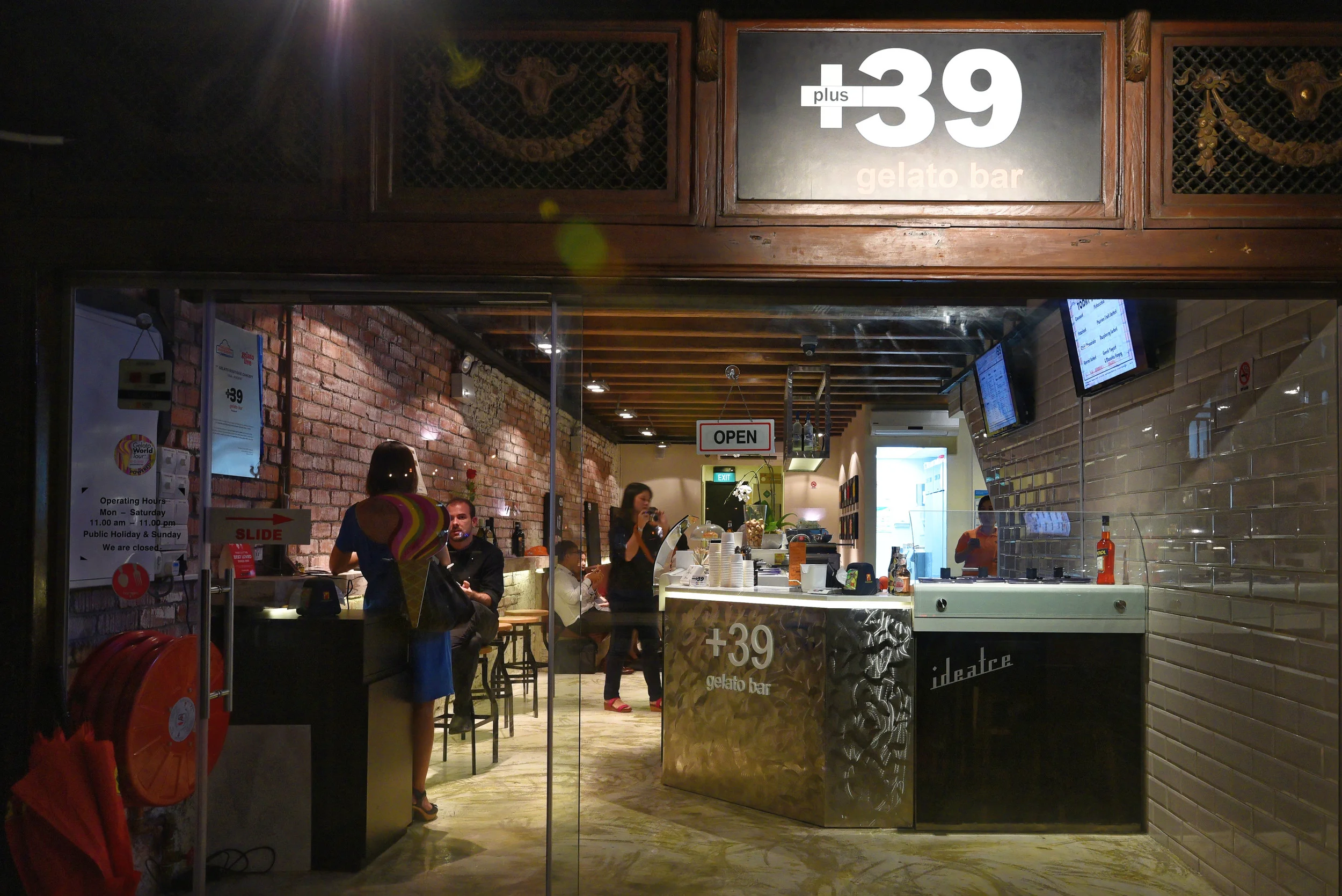 The Entrance of +39 Gelato Bar