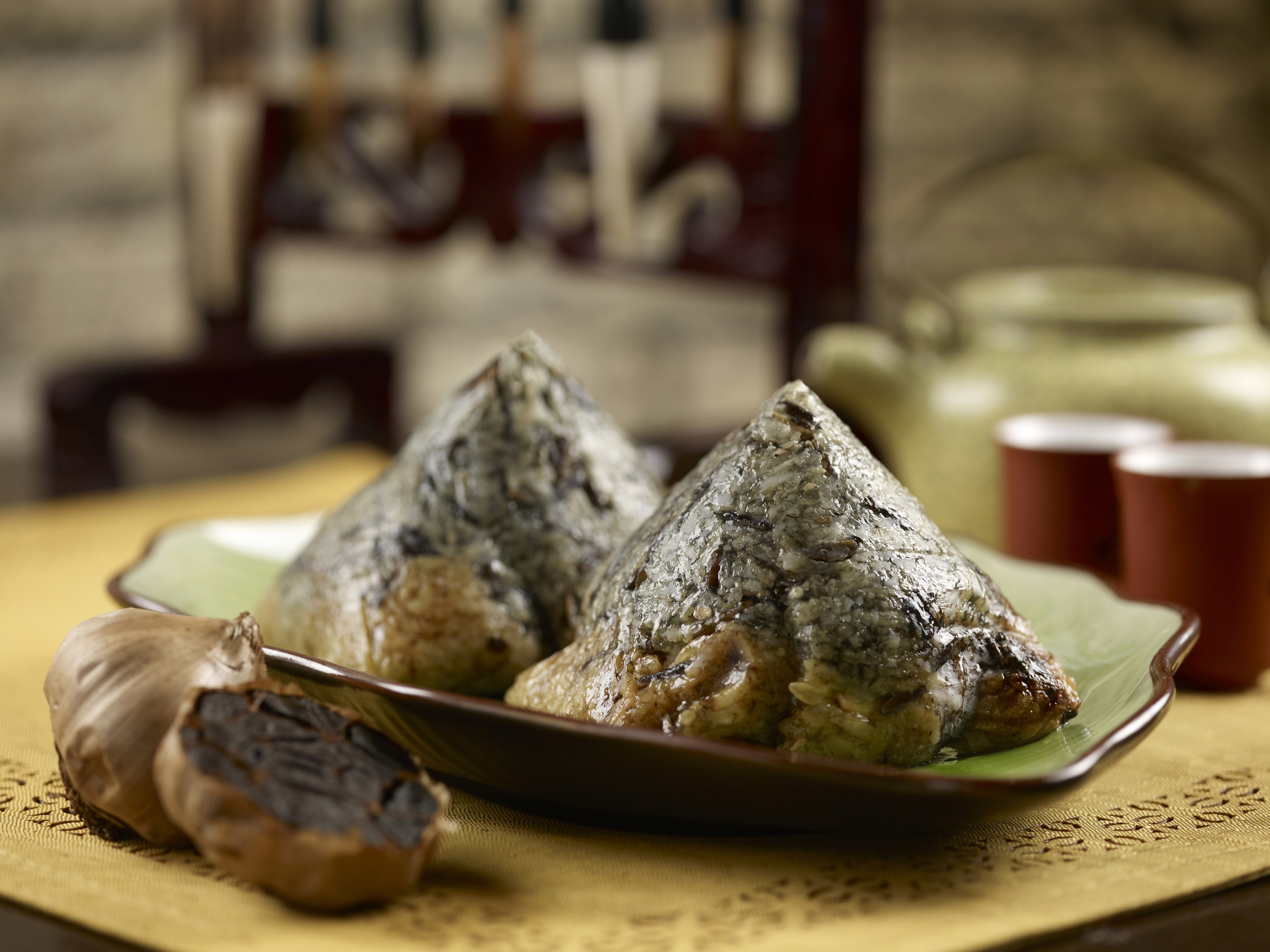 Black Garlic Glutinous Rice Dumpling (S$18+)&nbsp;| Photo Credit: Mandarin Oriental, Singapore