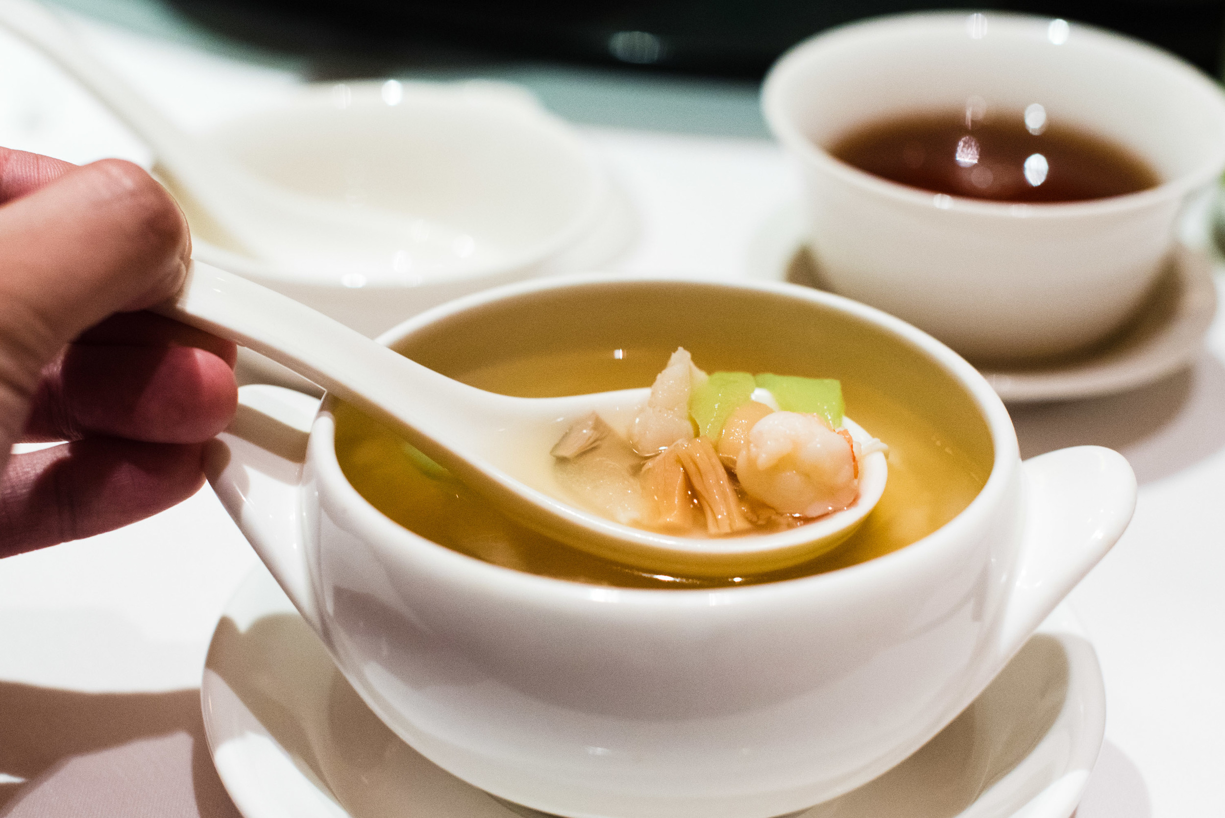 Double Boiled Winter Melon Soup with Assorted Seafood (S$18++)