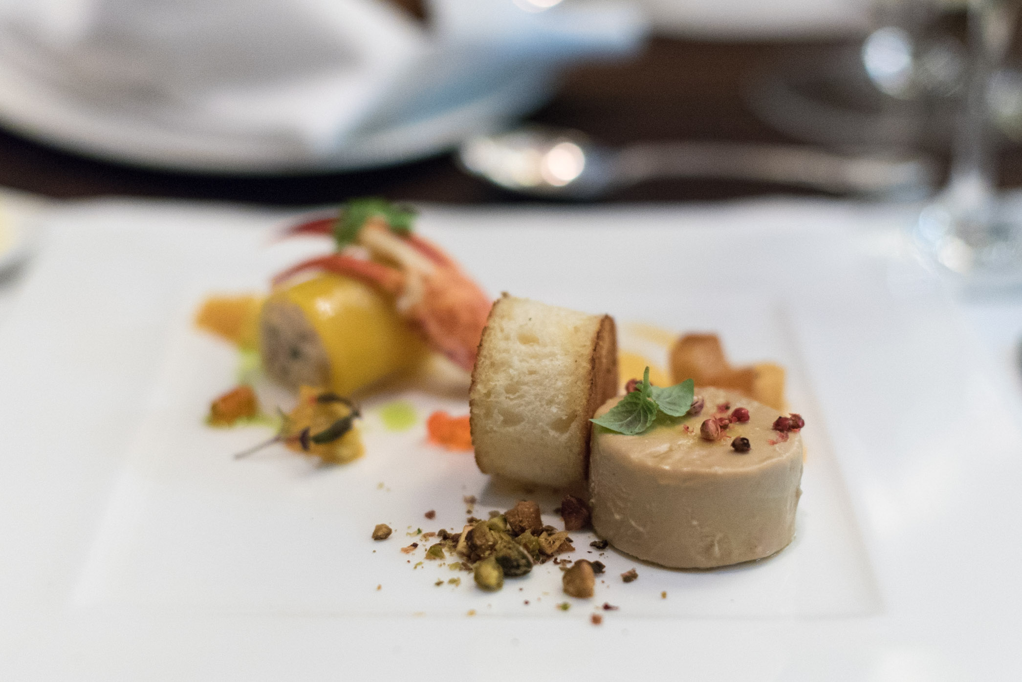 Duo of Foie Gras and Lobster Langoustines (Tasting Portion)Brasserie Les Saveurs - St. Regis Singapore